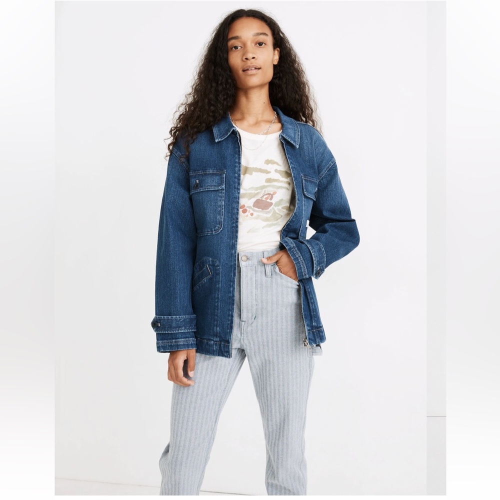 Madewell herringbone denim chore coat